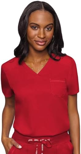 Med Couture Touch Women's Scrub Tops V-Neck Tuck-in Top with 1 Pocket