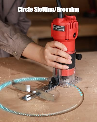AVID POWER Compact Wood Router Tool for Woodworking 630W 5.3 Amp, Trim Bits