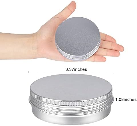 Aluminum Tin Cans, 24pcs 4 OZ Metal Round Tins Containers with 4pcs Stickers and A Double-ended Scraper Set for Candles Making and Storage (Pack of 2)