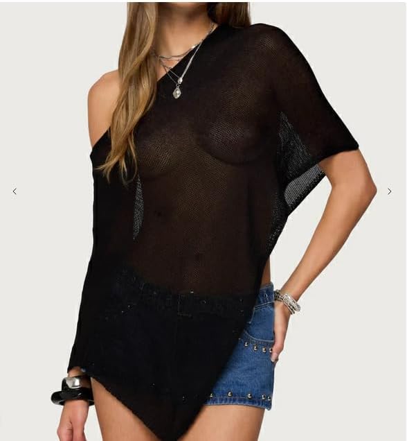Women Knit Poncho Top Sheer Crochet Shawl Cover Up