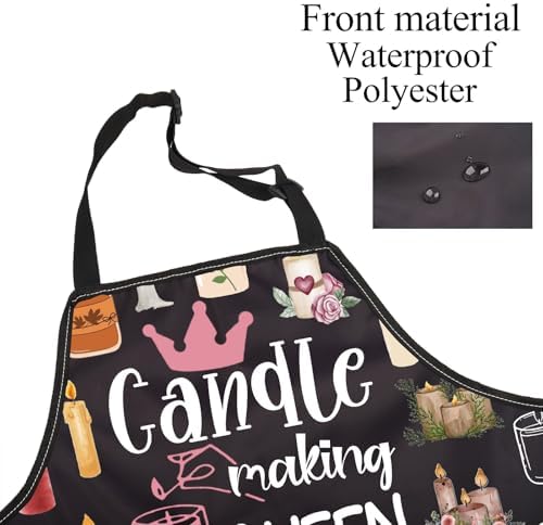 FUSTMW Candle Making Apron Candle Making Queen Gifts for Candle Makers DIY Kitchen Baking Chef Grill Apron with Pockets