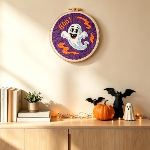 Halloween Punch Needle Kit Beginners Ghost Stitching Kit for Craft Lover
