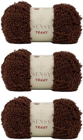 S Sensy Teddy - Micro Polyester Amigurumi Yarn 3 Skeins Brown 109 Yards 4oz