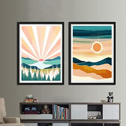 YANXIN Paint by Numbers Kit for Adults Beginners 2 Pack Rolled Paint by Numbers on Canvas for Creative Wall Art Home Decoration with Nice Gift Box 12x16 inch 5758