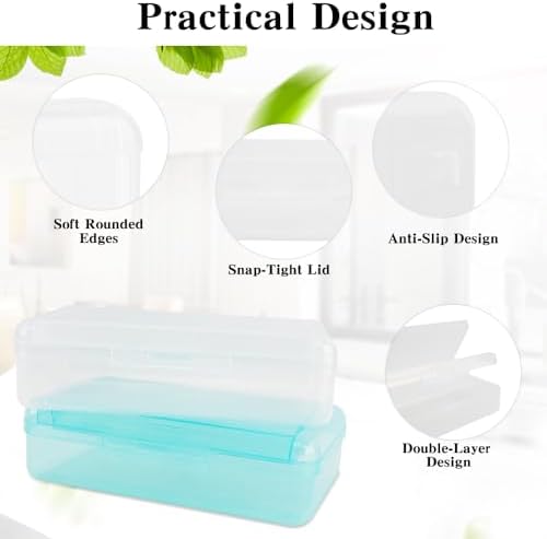 Pencil Case, Double Layer Large Capacity Plastic Pencil Box, Clear Crayon Box, Hard Pen Boxes with Snap-tight Lid, Storage Art Craft Box Marker Organizer for Kids Boys Offices School Supplies