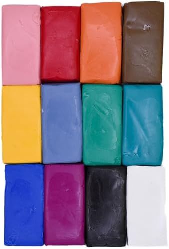 Polyform Sculpey Soufflé Polymer Oven-Bake Clay, 12 color set, Non Toxic, 10.8 oz., Great for jewelry making, holiday, DIY, mixed media and more! Premium light-weight oven bake clay. | Lightweight Oven Bake Clay with Suede Finish, Flexible & Crack-Resi...