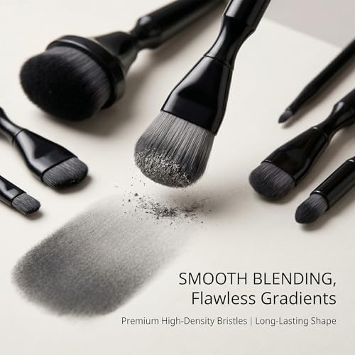 5 Pack Charcoal Blending Brushes Set, Multi-Size Soft Synthetic Fiber Art Paint Brushes for Acrylic, Oil, Watercolor & Gouache, Suitable for Artists, Teachers and Students