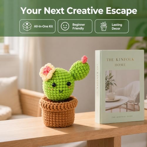 Huacan Crochet Kit for Beginners - 5 Styles Plant Crochet Kit with Step-by-Step Video Tutorials Easy to Learn Beginner Crochet Kit for Adults Gifts for Women