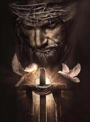 Jesus Paint by Numbers Kit for Adults Framed Canvas 12X16 in, Frameworkless
