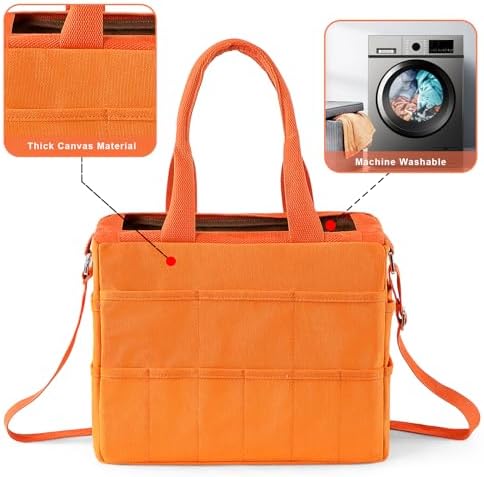 Art Craft Supply & Pottery Bag – 36 Pockets – Detachable Shoulder Strap - Handles – Removable Padded Divider - Washable – Tools, Knitting, Crochet, Yarn, Sewing, Scrapbooking, Clay, Tote