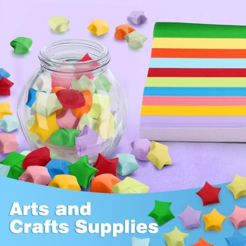 FoDau770 Solid Color Star Paper Strips - 1080 Sheet, 10 Colors Type B