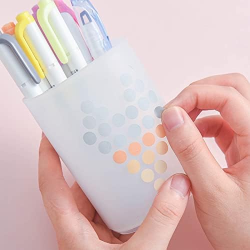 YUBBAEX Morandi 5/16" Dot Washi Tape Round Stickers 1250 Dots Stickers for Bullet Journal Planner Scrapbooking 2 3/8" x 10‘ (Mango Cream)