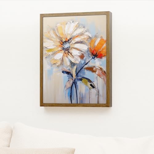 Venusmiles Canvas Frame 9x12 Frame for Canvas Painting Floating for 1" Deep, Floater for Canvas Artist Panel Oil Painting Wall Art Décor, Vertical or Horizontal Picture Wall Decor, Natural