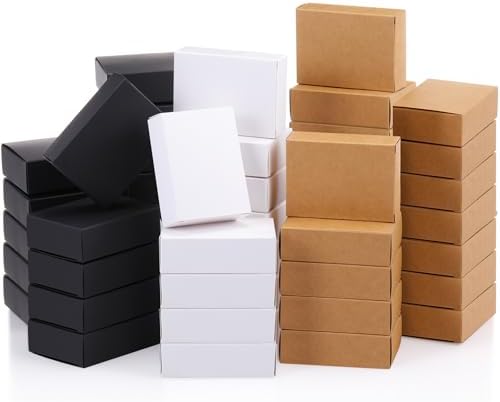 Gersoniel Kraft Soap Boxes Soap Making Kit, 100 Pcs, Brown, Black, White
