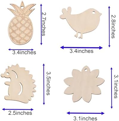 70PCS Pastoral Unfinished Blank Wooden Cutouts Craft for Kids | suit for Children's Painting DIY Room Decoration Gift Giving Surprise (70 Pastoral)