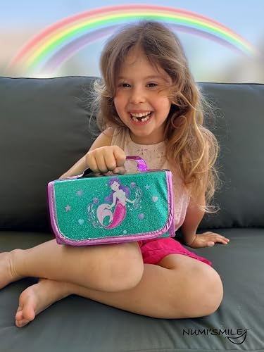 Mermaid Pencil Case With Fruit Scented Markers Art Set, Little Mermaid Gifts For Girls Ages 3 4 5 6 7 8 9 10 Years Old, Kids Coloring Set Arts & Crafts Supplies, Birthday Girl Mermaid Toys For Girls
