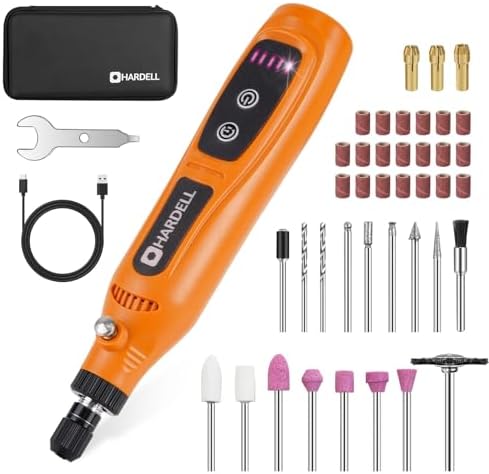 HARDELL Mini Cordless Rotary Tool,4V 5Speed 42pcs Mini Drill DIY Craft Tool