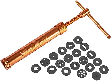 Stainless Steel Clay Extruder Sugar Paste Extruder Cake Fondant Decorating Tool Set Ceramics & Pottery Clay Extruders Mixers & Presses (Pink)