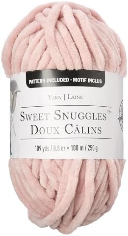 Loops & Threads Sweet Snuggles Yarn - Yarn for Knitting, Crochet, Weaving, and Arts & Crafts - Pink, Polyester, 8.8 oz