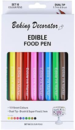 1 Set Edible Pigment Pen Food Color Brush, 10 colors in a box