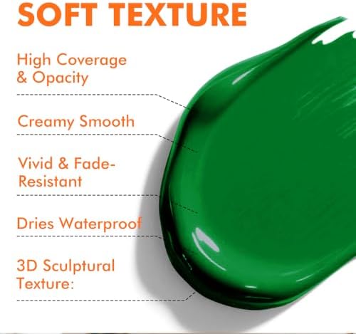 GOTIDEAL Green Acrylic Paint, Sap Green Paint (250ml / 8.45oz) Tube