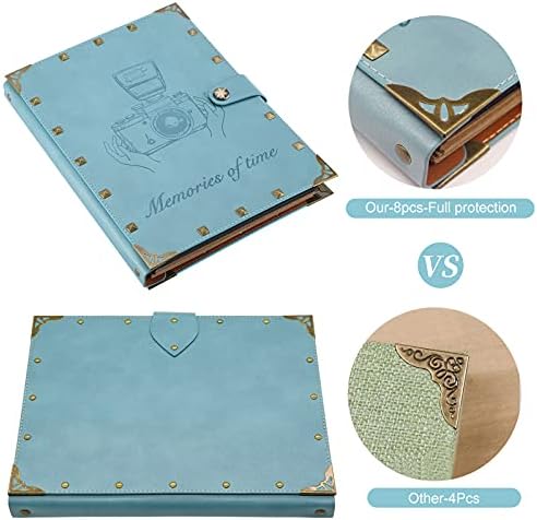 ZEEYUAN Leather Scrapbook Album 60 Pages Love Memory Photo Book Album 8.5x11 inch, Scrapbooking Supplies Kits for Couples Anniversary Vintage Travelling Scrapbook Family Scrap Book