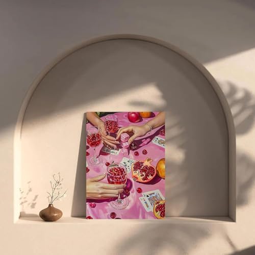 Pink Poker Cherry Drink Diamond Art Kits for Adults Diamond Painting Kits
