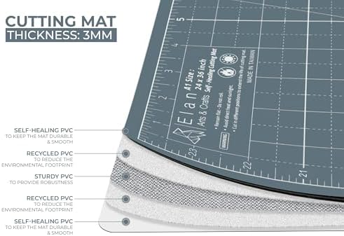 Elan Cutting Mat A1 Gray, Large Self Healing Cutting Mat 24 x 36 Inch, 5-Ply Craft Board Gray, Hobby Board for Crafts 24x36 Inch