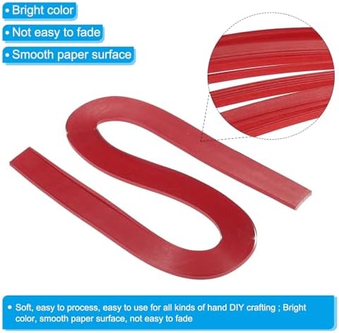PATIKIL 240pcs Quilling Strips Paper 1/8"(3mm) 21"(54cm) Origami Paper Quilling Strip for Art DIY Hand Craft Christmas, Red