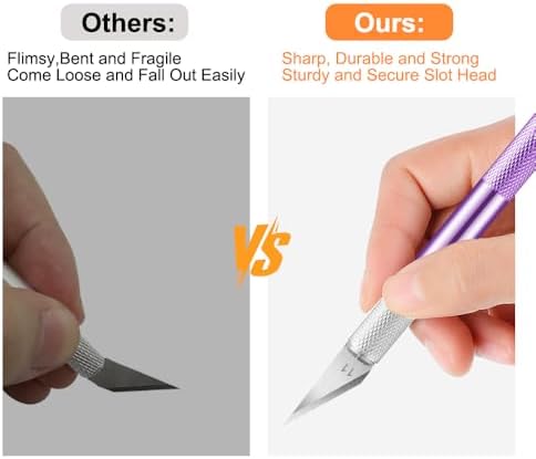3PCS Craft Knife Hobby Knife Includes 30PCS Spare Exacto Knife Blades #11 and A Ruler, HEADLEY TOOLS Precision Exacto Knife Set Ideal for Crafting, Scrapbooking, Arts, DIY, Stencil, Carving