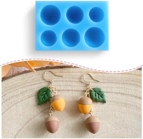 KEOKER Acorn Polymer Clay Molds, Fall Polymer Clay Molds for Jewelry, 3D Polymer Clay Earring Molds for Christmas Polymer Clay Earrings,