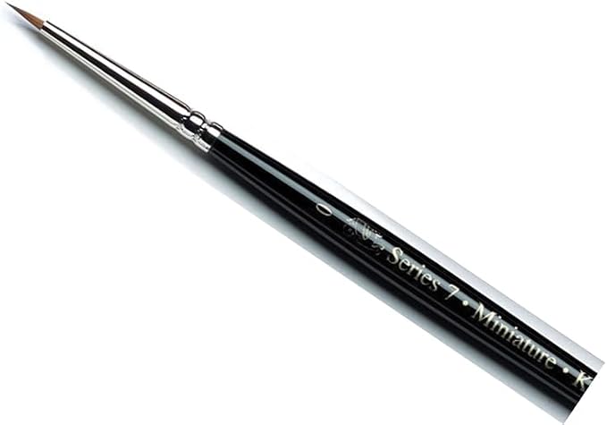 Winsor & Newton Series 7 Kolinsky Sable Miniature Watercolor Brush - Short Handle Round #0, Black | The World's Finest Watercolor Brush, Kolinsky Sable Hair, Rust-proof, Seamless Nickel Plated Ferrules, Hand-Made in England