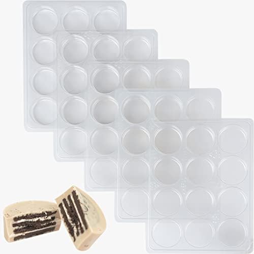 Chocolate Covered Round Cookies Molds, Biscuit Chocolate Mold, PET Plastic Mold-Round Cookies Mold Cylindrical Cylinder Candy Pudding.