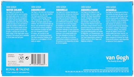 Van Gogh Watercolor Paint Set, General Selection, 24 Half-Pan