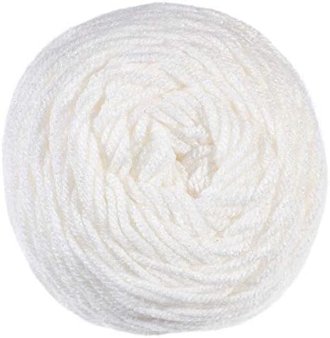 Craft County Size 4 (Medium) 100% Acrylic Fiber Yarn – Variety of Color and Pattern Options – for Crochet, Knitting, and Weaving (White)