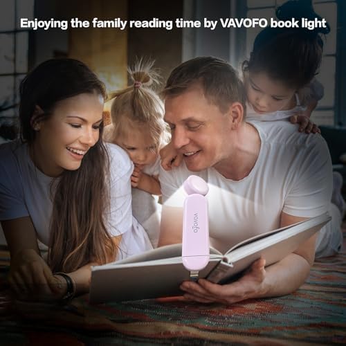 VAVOFO USB Rechargeable Book Light, Bookmark Clip on LED Reading Light