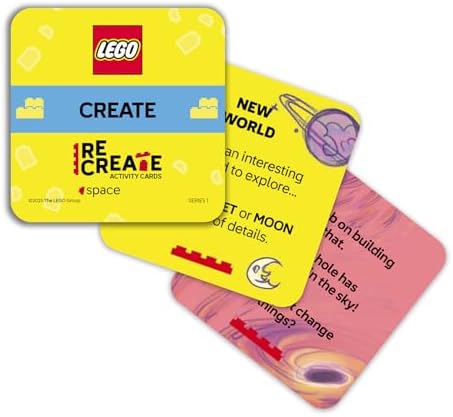 LEGO Recreate Activity Cards – Space | Outer Space Building Game with 30+ Activity Cards & 25 LEGO Elements | Ages 6+