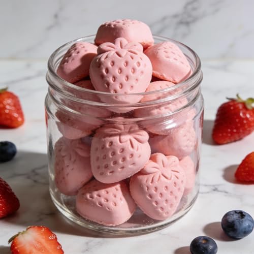 2PCS Silicone Strawberry Chocolate Molds, 6 Cavity Strawberry Baking Molds for Candy, Cupcake Topper, Pudding, Jello, Ice Cube, Wax, Resin, 10.24 x 6.89 x 0.98 Inches