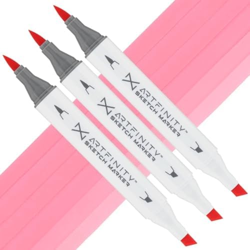 Artfinity Sketch Markers - Set of 3 - Bazooka Joe R1-3, Vibrant, Professional, Dye-Based Alcohol Markers for Artists, Drawing, Travel, & More