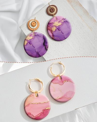 Abstract Polymer Clay Transfer Paper - 18 Pcs Fluid Marble Transfer Sheets for Polymer Clay Earrings Jewelry