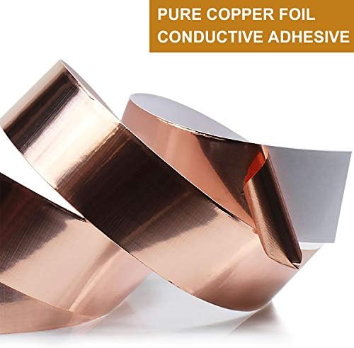 LOVIMAG Copper Tape (1inch X 66 FT) 2 Pack HVAC Foil Anti Tarnish Strips
