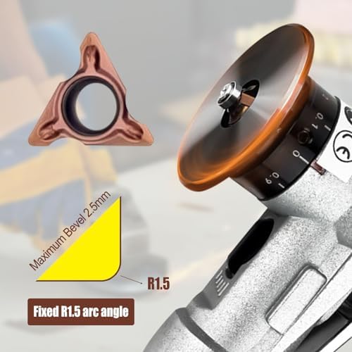 10PCS Carbide Triangle Cutter Heads for Pneumatic Mini Chamfering Tool – Lathe Turning Inserts for Deburring Wood, Metal, Plastic,for Most Mini Beveling Machines (R Angle Blade)
