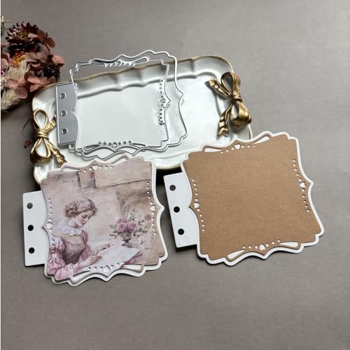 LZBRDY Vintage Charm Lace Frame Die-Cut - Carbon Steel Crafting Dies for Scrapbooking, Card Making, Greeting Cards and Journaling Supplies (Heart Shaped Loose Leaf 4.8 x 4.3 in)
