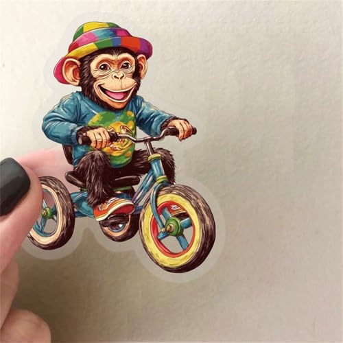 50pcs Transparent Vintage Circus Stickers for Teens,Cute Funny Clown Sticker Waterproof PET Stickers for Scrapbook Photo Album Collage Party Favors Animal Clown Sticker for Teens and Adults
