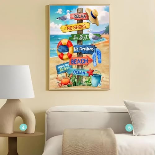 Paint by Numbers kit for Adults Beach,Paint by Numbers Kits 16x20 inch