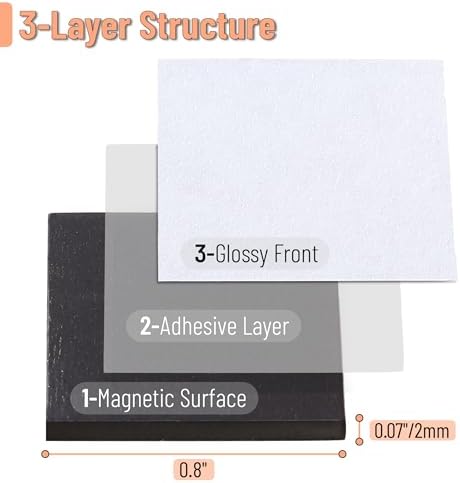 Mr. Pen- Self Adhesive Magnet Square, 110 pcs, Flexible and Extra Thin