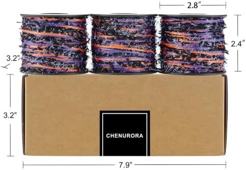 Artisanal Yarn Collection Multifiber Fancy Yarn for Knitting Crocheting Crafts DIY, Set of 3 Rolls(142 Halloween Shadow)