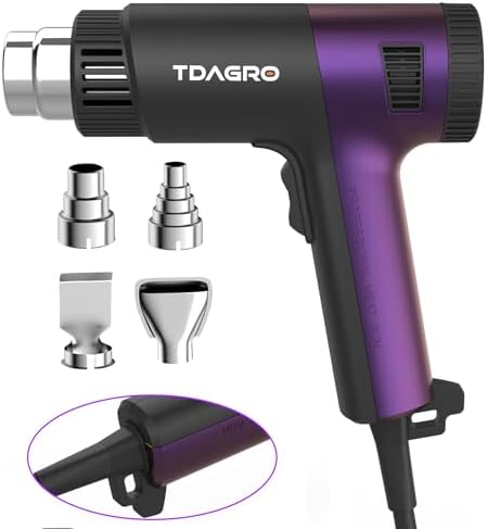 1800W Heat Gun (122℉-1202℉) with 4 Nozzles & Temp Control