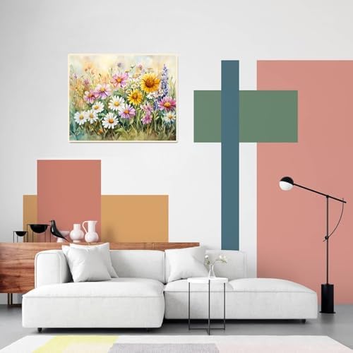 obterie Flower Paint by Numbers Kit for Adults Beginner Floral Oil Painting Kit Adult Paint by Number Kits on Canvas DIY Painting for Beginners Art by Numbers for Gifts Home Wall Decor 16x20 Inch