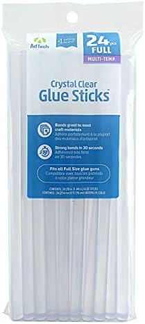 AdTech 10" Full-Size Hot Glue Sticks – 24 Pack, Clear, Strong Multi-Temp Adhesive for High & Low Temp Glue Guns, Quick Bonding for Crafting, DIY & Repairs, Made in USA